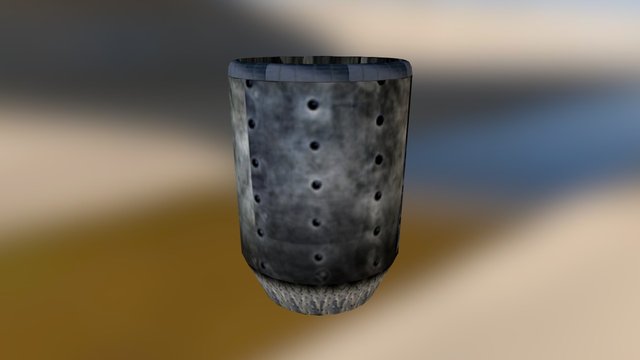 Trashcan with Textures 3D Model