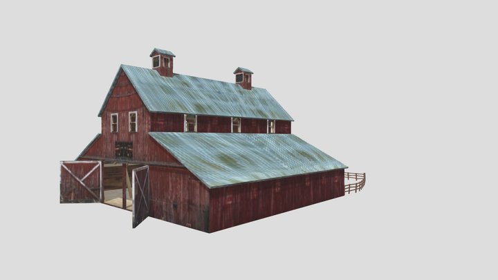 Low-Poly Barn 3D model 3D Model