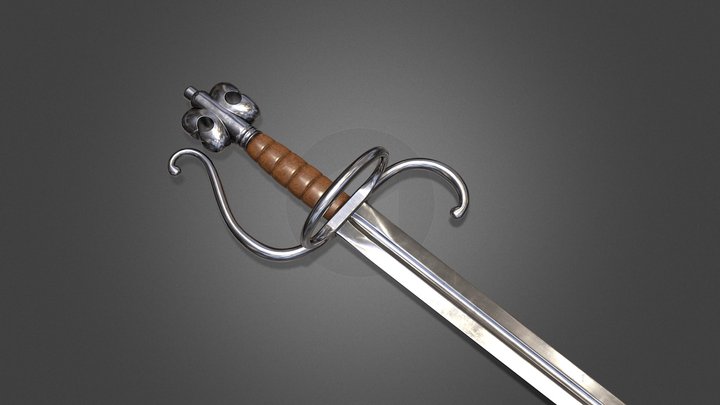 Renaissance Venetian Early Sidesword 3D Model