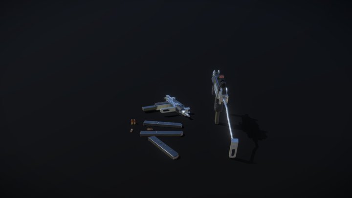 Mini UZI low poly 3D Model
