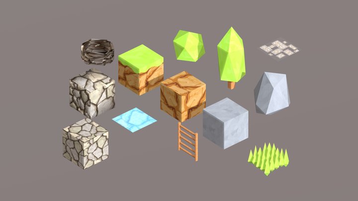 Stylized Low-Poly Environment Pack 3D Model