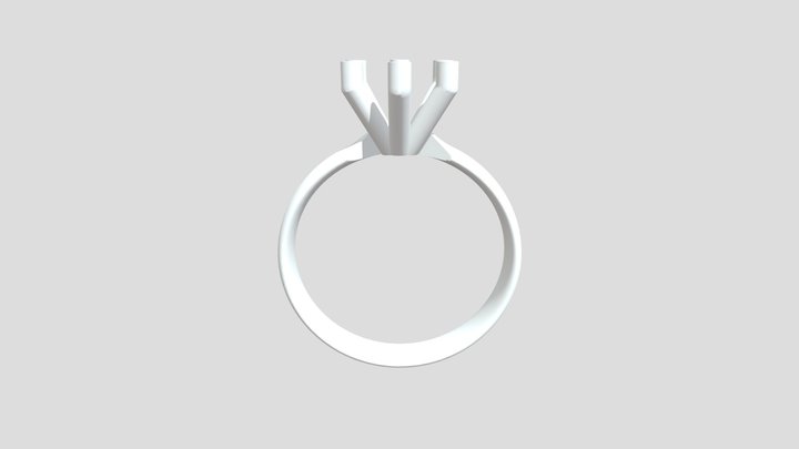 Single Stone 6- Prong Wedding Band Render Model – Modelo 3D gratuito STL