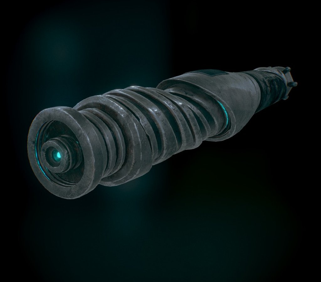 Old lightsaber — Sketchfab embed 3D viewer
