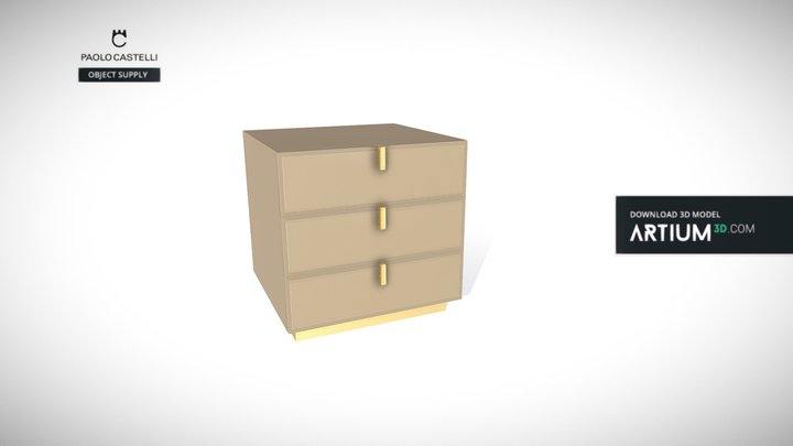 Bedside table - Fine Collection - Paolo Castelli 3D Model