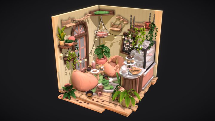DAECrib - Cat Cafe 3D Model