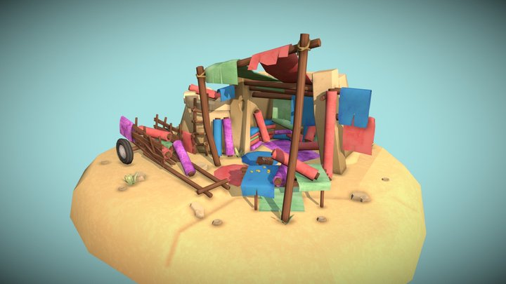 DAE Bazaar - Afghan Carpet Seller - 1001 Nights 3D Model