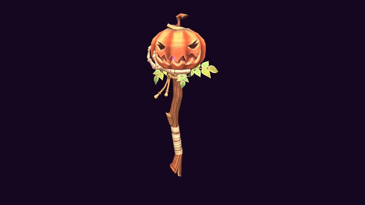 Pumpkin Staff 3D Model