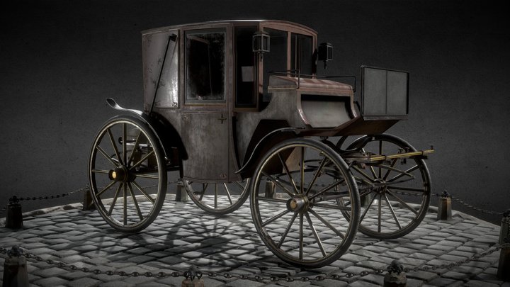 Brougham Carriage - Game Ready 3D Model 3D Model