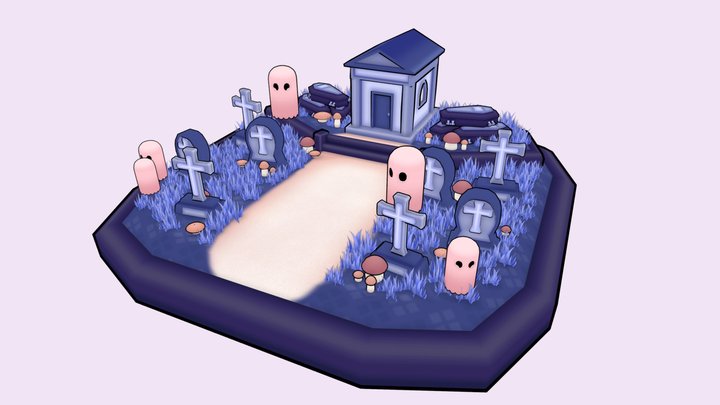 Cute Cemetery 3D Model