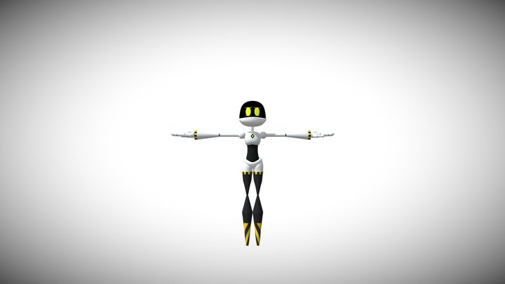 шаблон девушки дрона убийцы 3D Model