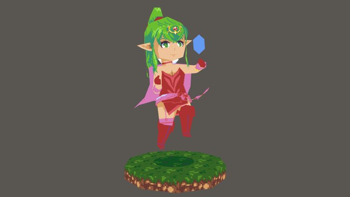 Tiki - Lowpoly Pixelart 3D Model