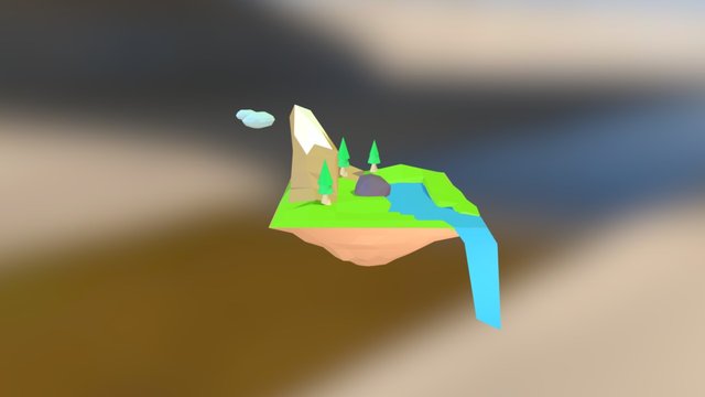 mountains and waterfalls 3D Model