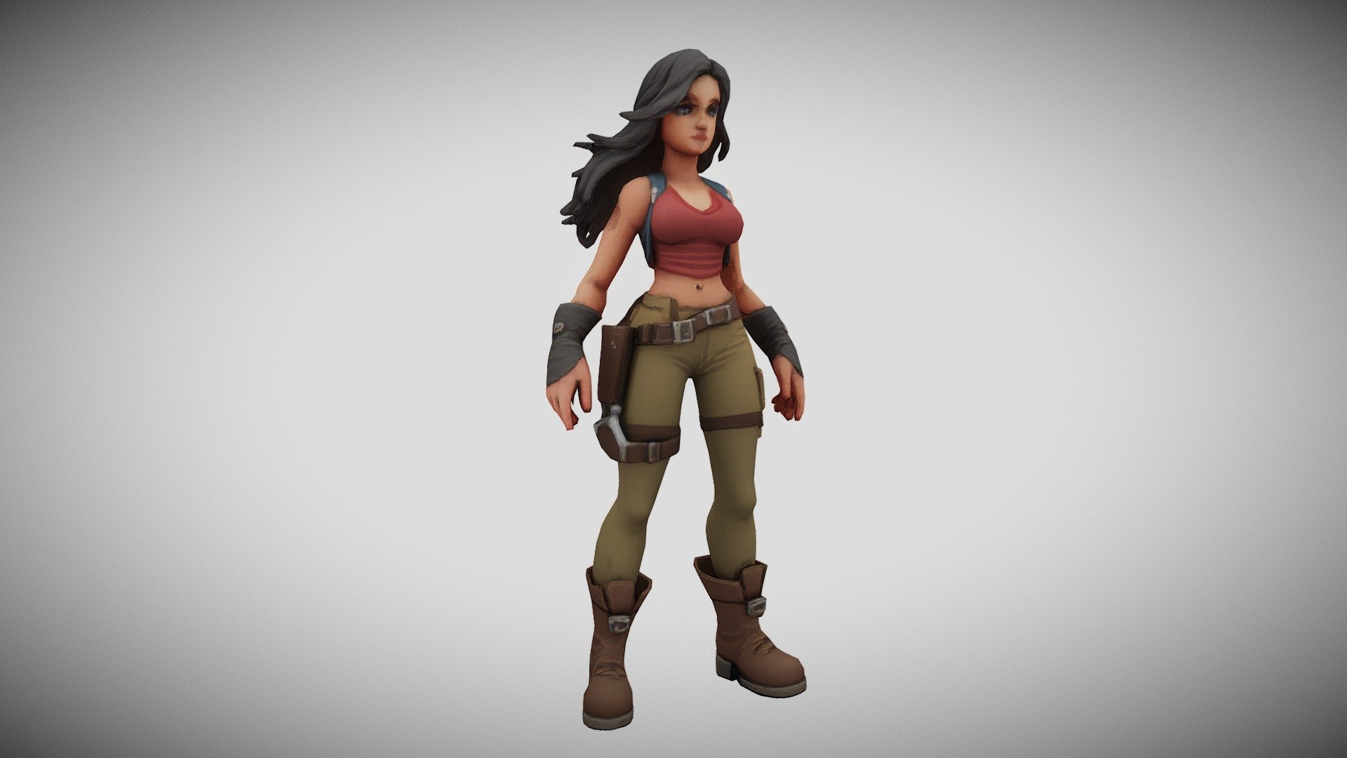 Brunette Adventurer Handpainted - Download Free 3D model by UFRE Studio ...