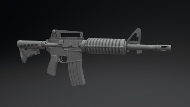Low Poly AR-15 3D Model