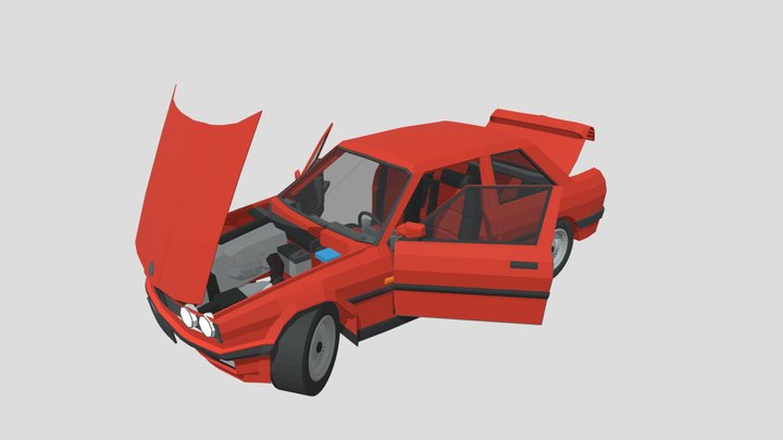 BMW E30 Low Poly – Classic Game Ready 3D Model
