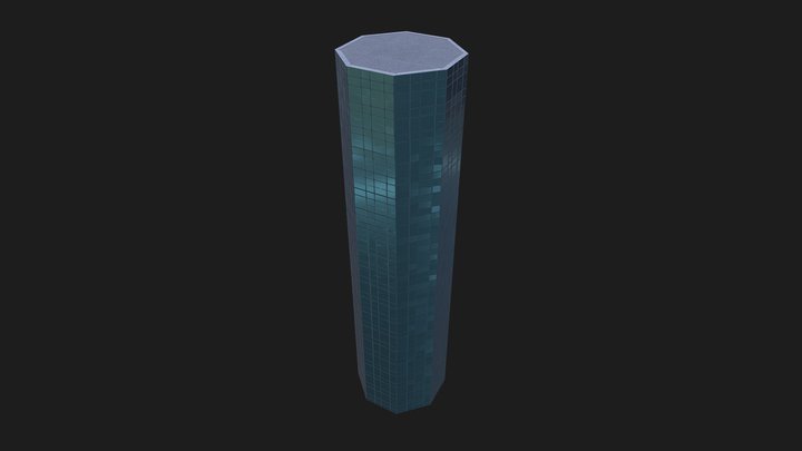 Building - octagonal - shiny – Free 3D Model STL