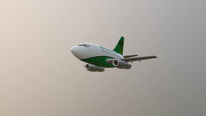 Boeing 737-200 Cartoon 3D Model