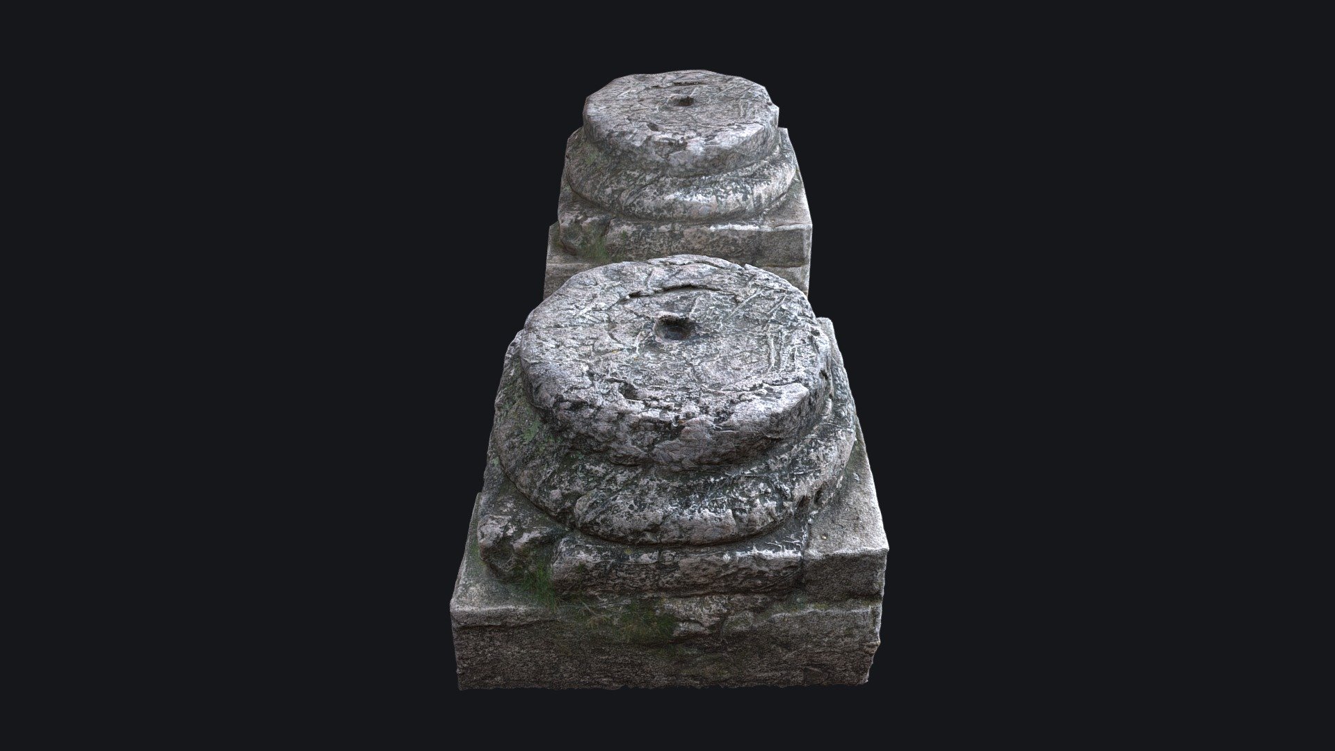 Old Column Base v.1 - High and Low poly versions