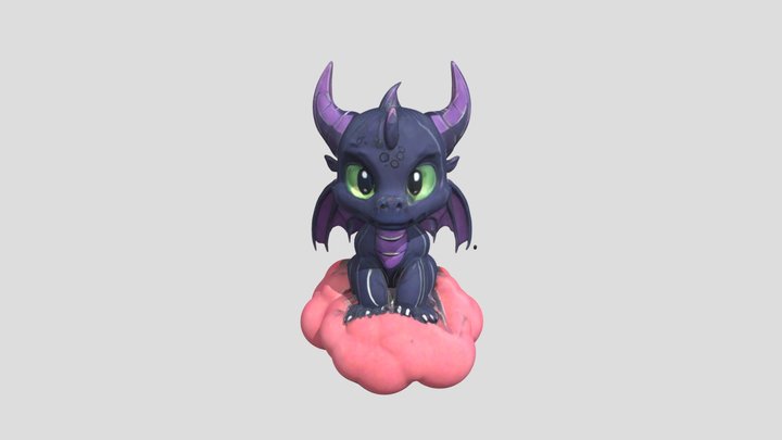 Powder Puff Cloud Dragon 3D Model
