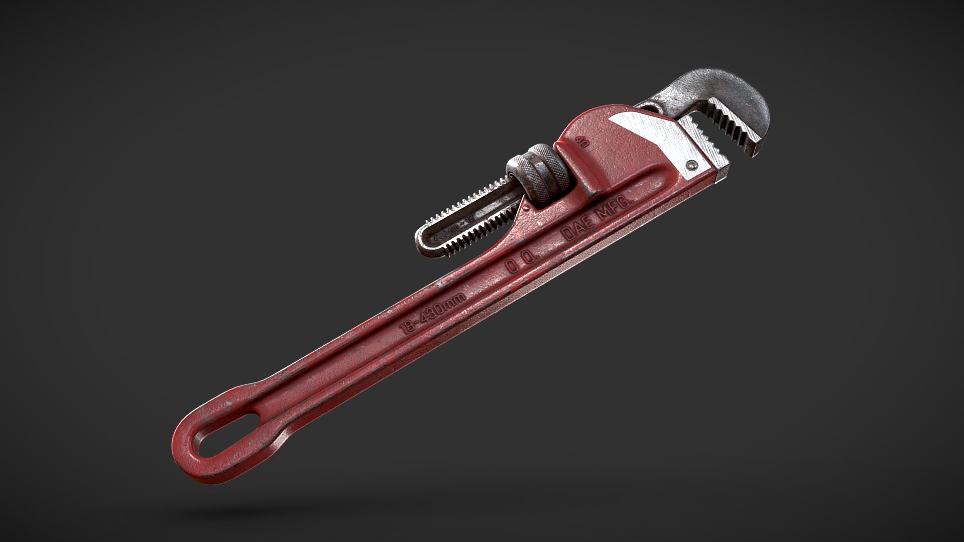 3D model Wrench - This is a 3D model of the Wrench. The 3D model is about a red and black gun.