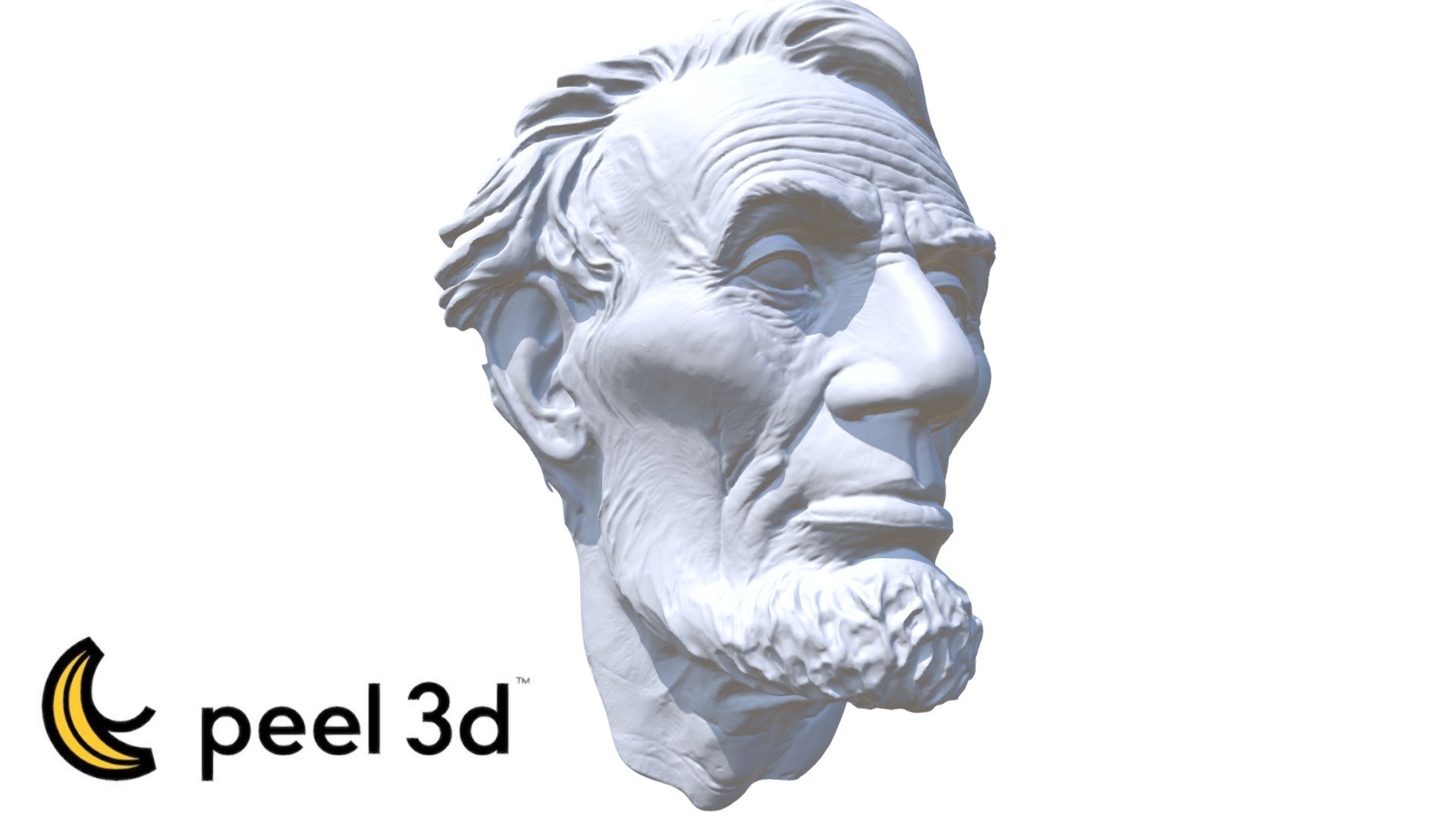 Lincoln face scanned with peel 3d
