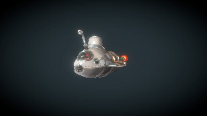 Submarine painted with Quill 3D Model