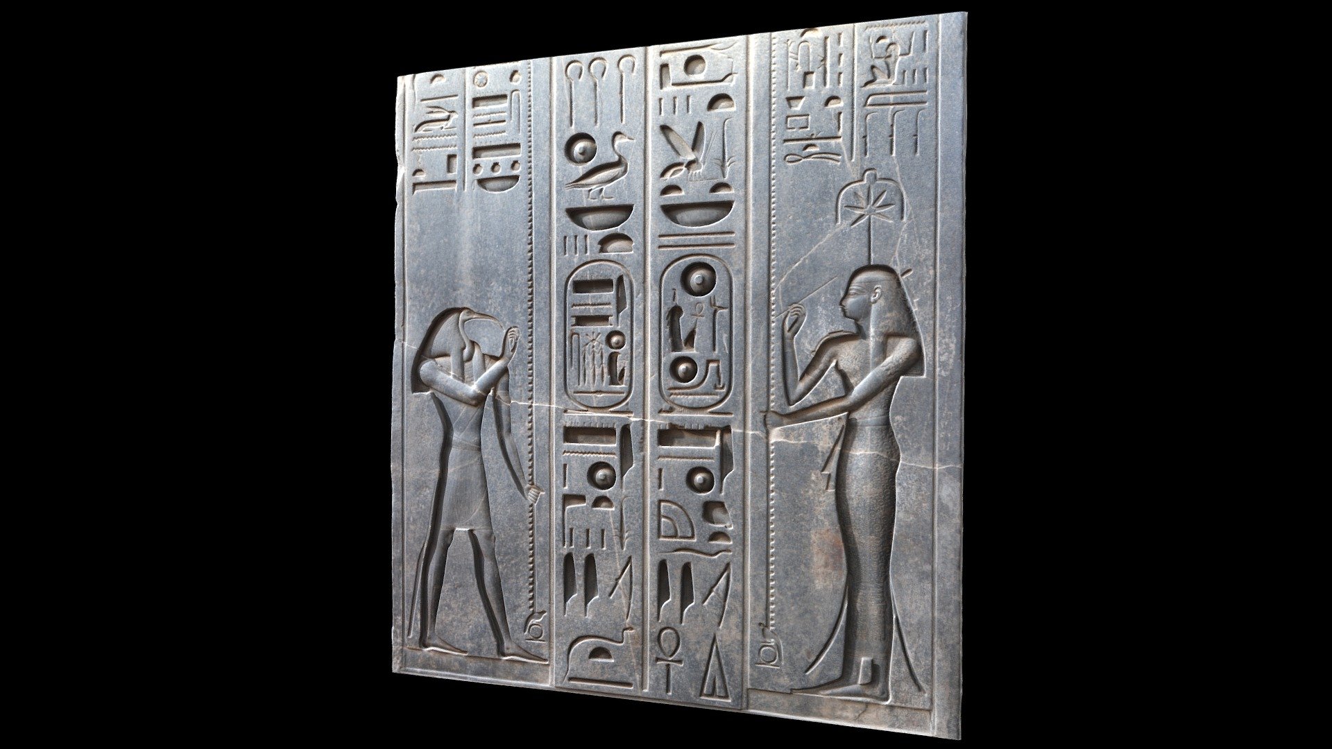 Throne Back Panel, Luxor Temple Colossus - Buy Royalty Free 3D model by ...