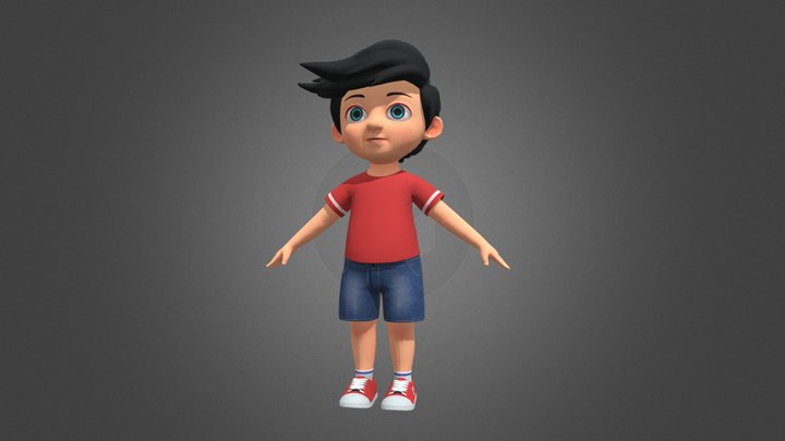 Cartoon Cute Boy with Epic Games Skeleton