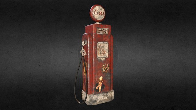 Rusty Gasoline Pump 3D Model