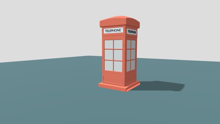 Old-Time Telephone Booth in 3D Model 3D Model