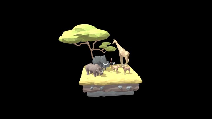 Low Poly Animals 3D Model