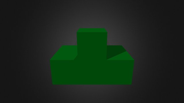 PUZZLE CUBE GREEN PART LH 3D Model