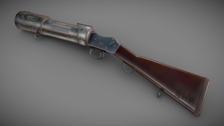 WW1 Blanch-Chevallier Grenade Launcher 3D Model