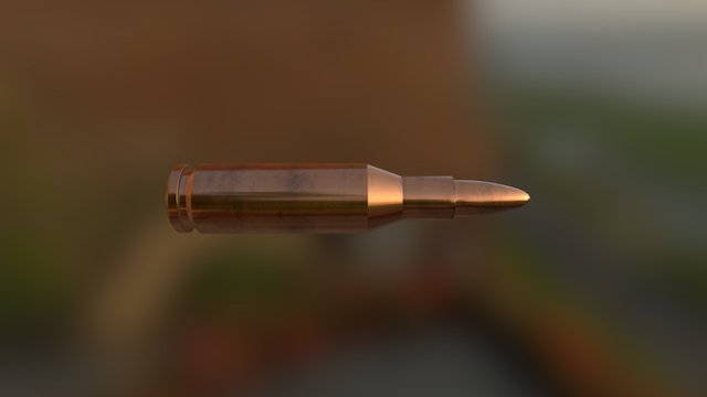 7.62mm bullet 3D Model