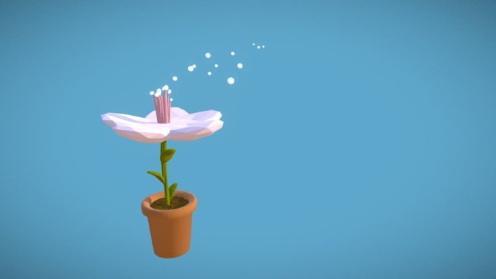 Low Poly Flower 3D Model