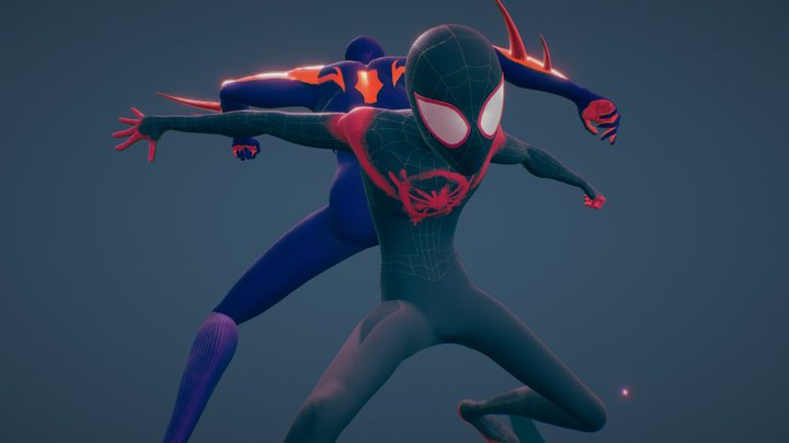 Miles Morales and Spider Man 2099 3D Model