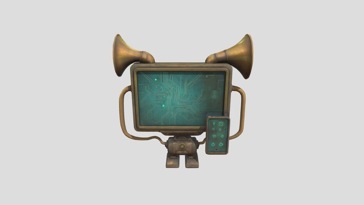 Techno Trumpet Bot 3D Model