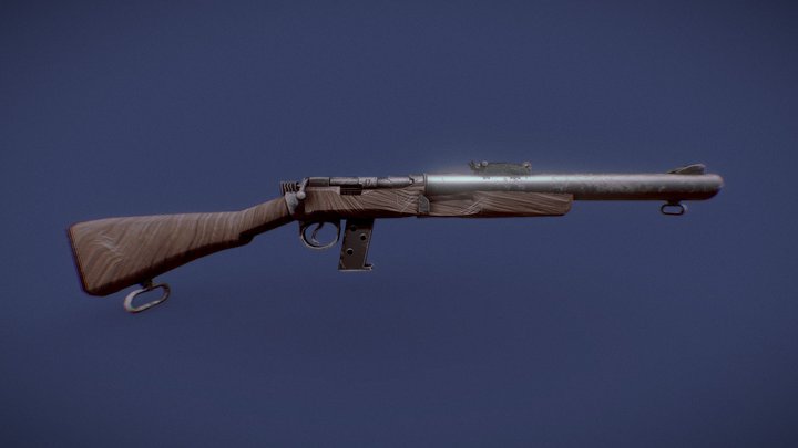 (FREE) De Liste Carbine Game Asset 3D Model