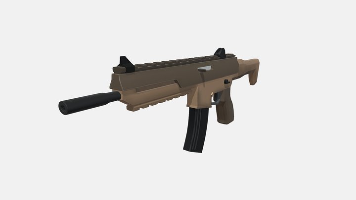 Stylized Assault Rifle 3D Model