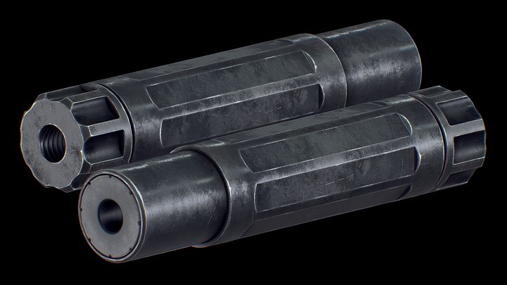 DTKP Suppressor/Silencer Lowpoly Gameready – Modello 3D gratuito STL