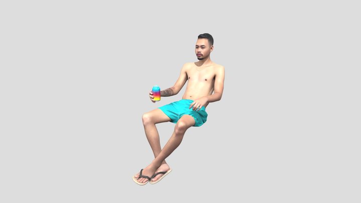 Seated Young Man With A Can