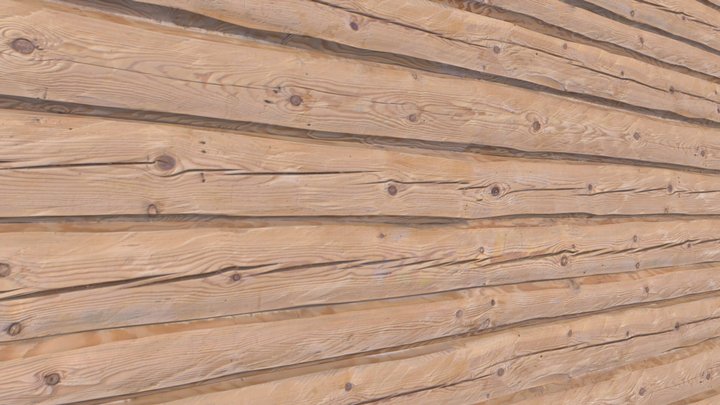 Seamless Log Wall 3D Model
