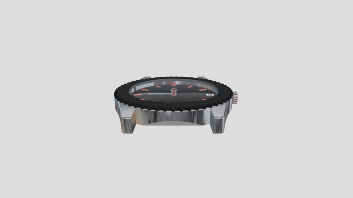 Wrist Watch base (without strap, 22mm lungs) 3D Model