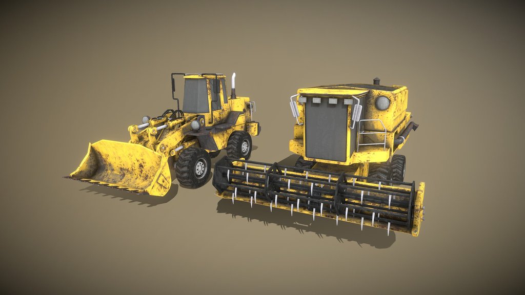 Farm Vehicles Pack | Digger & Harvester Trucks