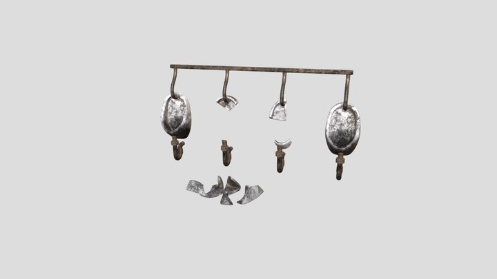 Broken Grungy Urinals 3D Model