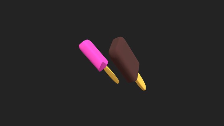 FREE Chocolate and Strawberry Ice Cream 3D Model