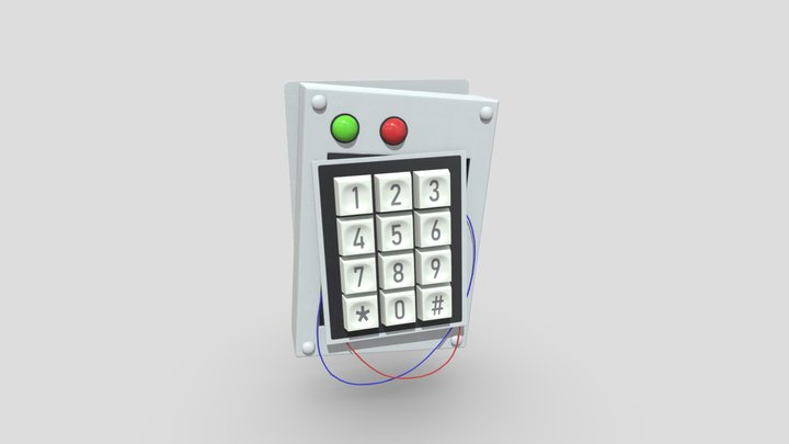 Keypad Door Lock Broken 3D Model