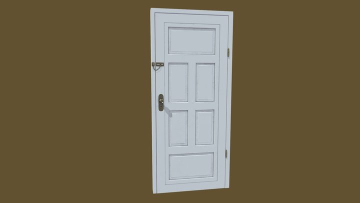 Apartment Door Low Poly 3D Model