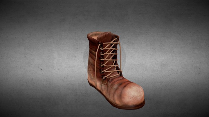 Old leather boots 3D Model