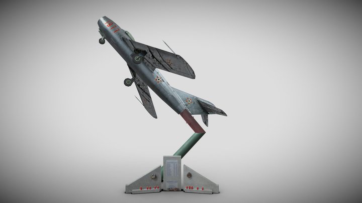MiG-15 monument at Dunaújváros Airfield 3D Model